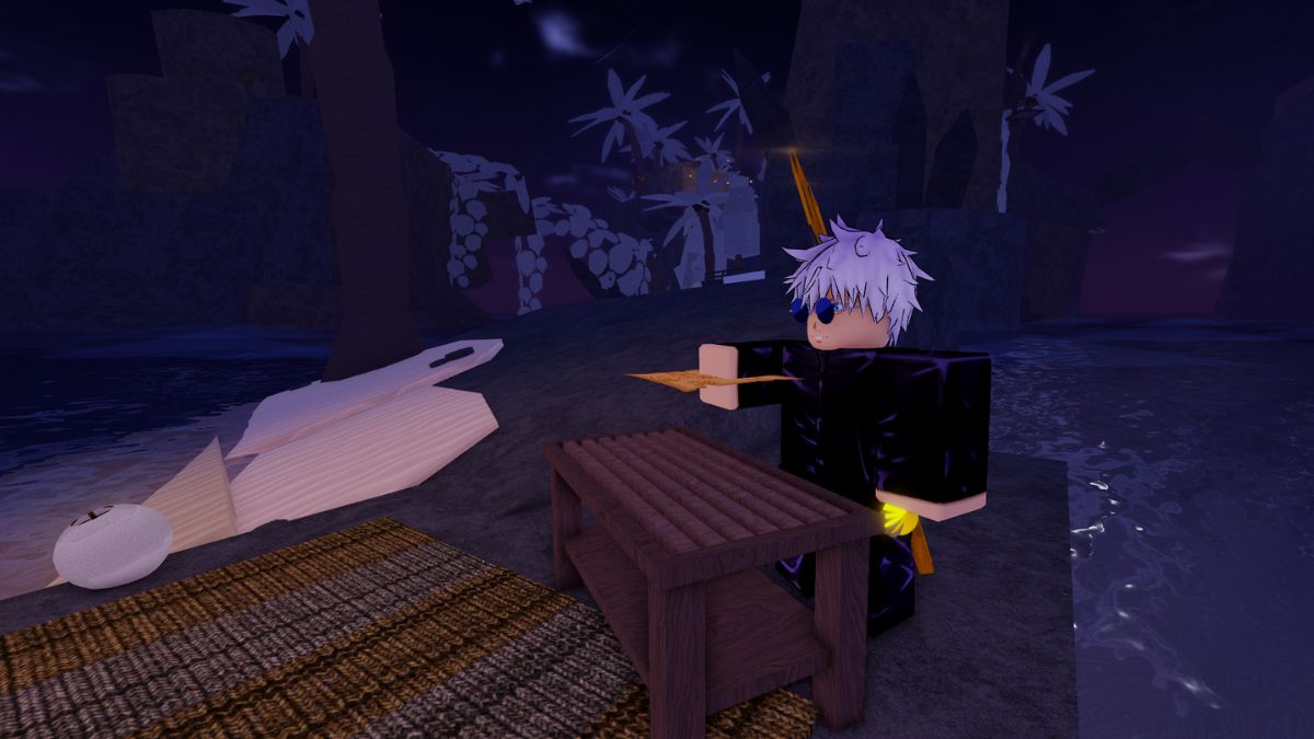 Player holding a map in the Fisch Roblox experience