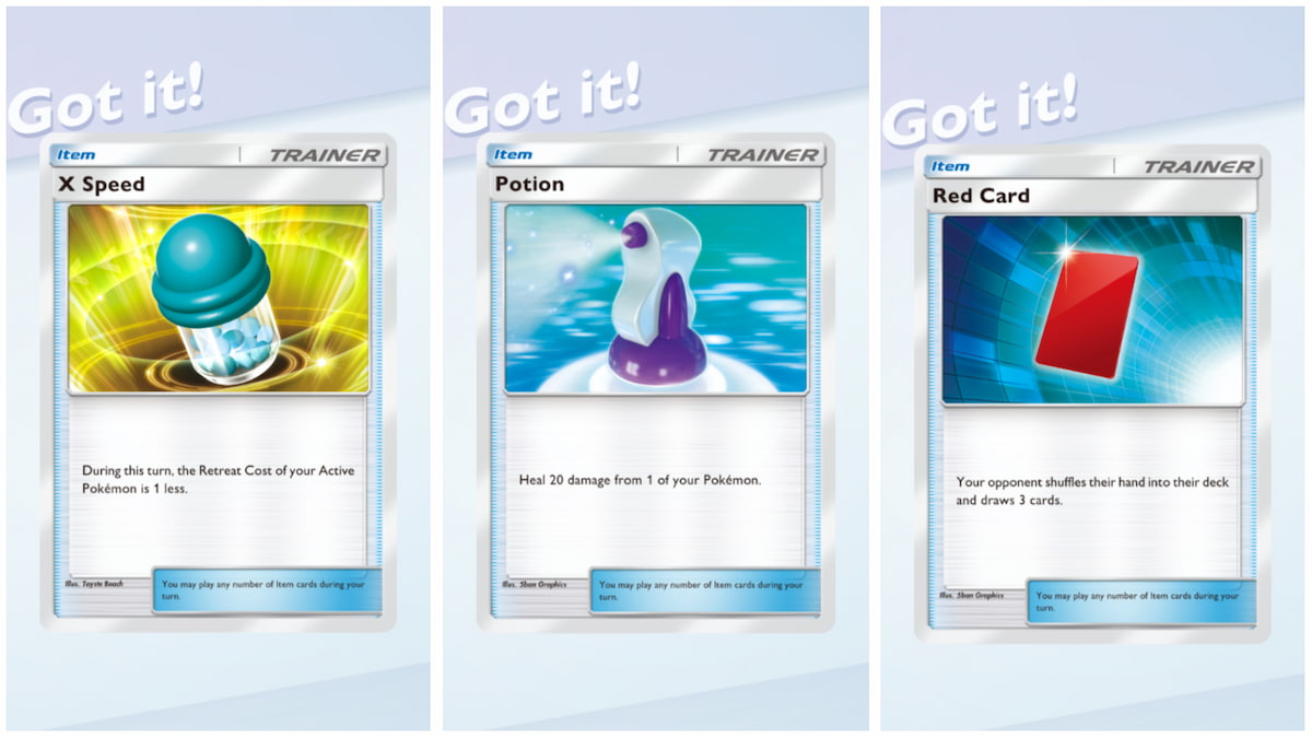 Trainer Item cards