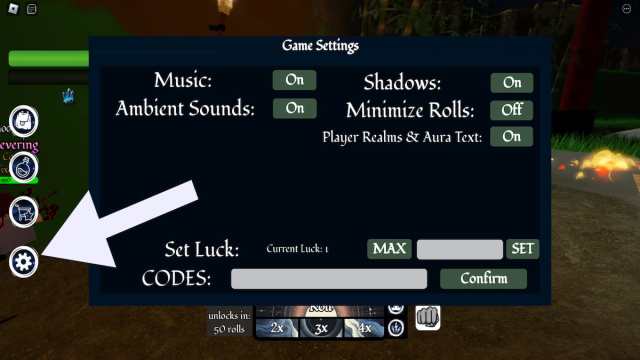 Screenshot of the settings and codes section in Cultivation RNG. 