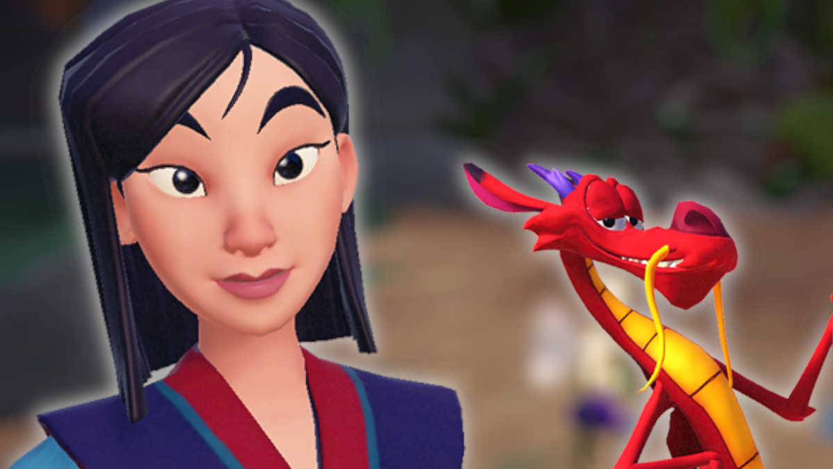 Mulan and Mushu in Disney Dreamlight Valley