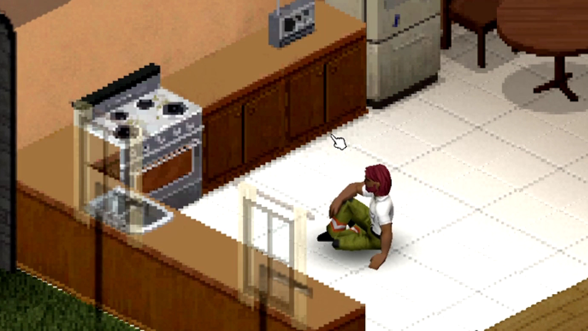 A player sitting by a stove waiting for it to explode