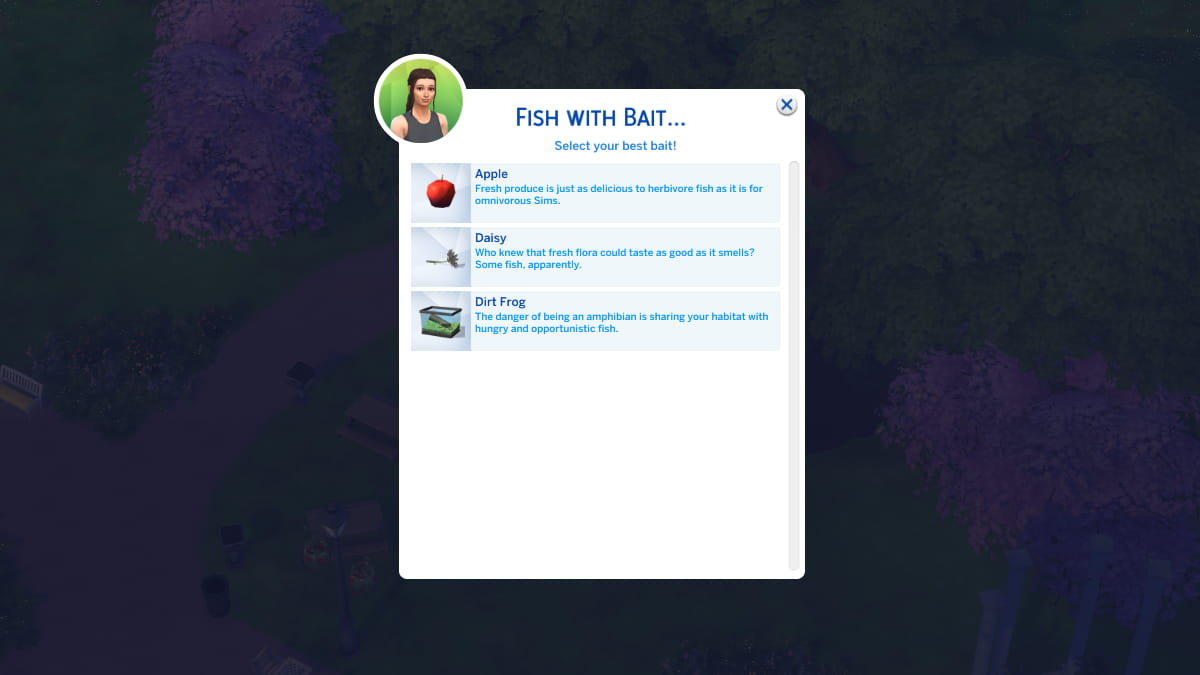 The Sims 4 bait list