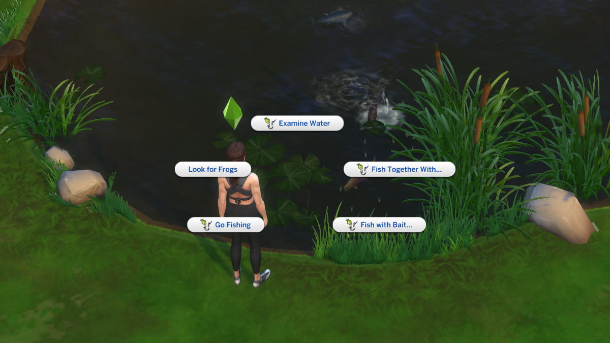 The Sims 4 fishing with bait option