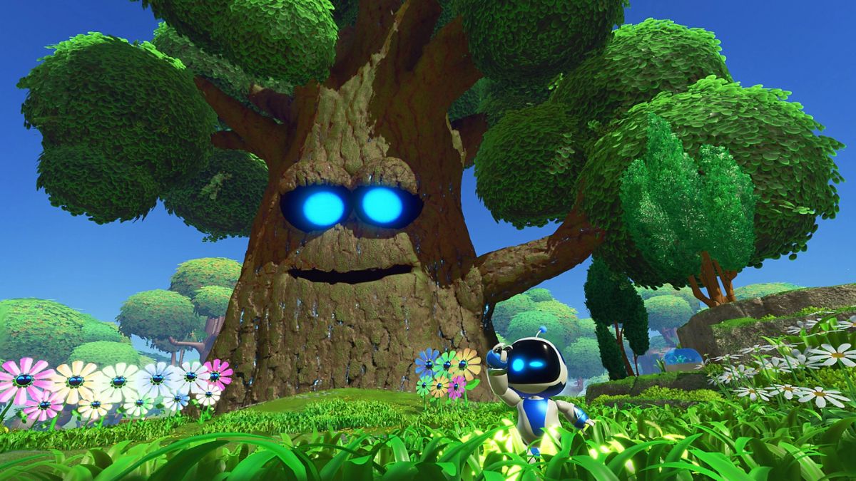 Astro Bot and Papa Tree.