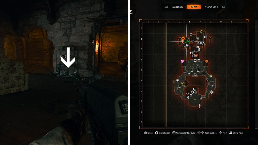 The location of the first bottle in BO6 Zombies Citadelle des Morts.