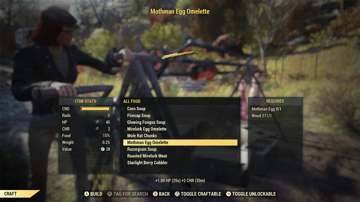 Fallout 76 mothman egg omelette