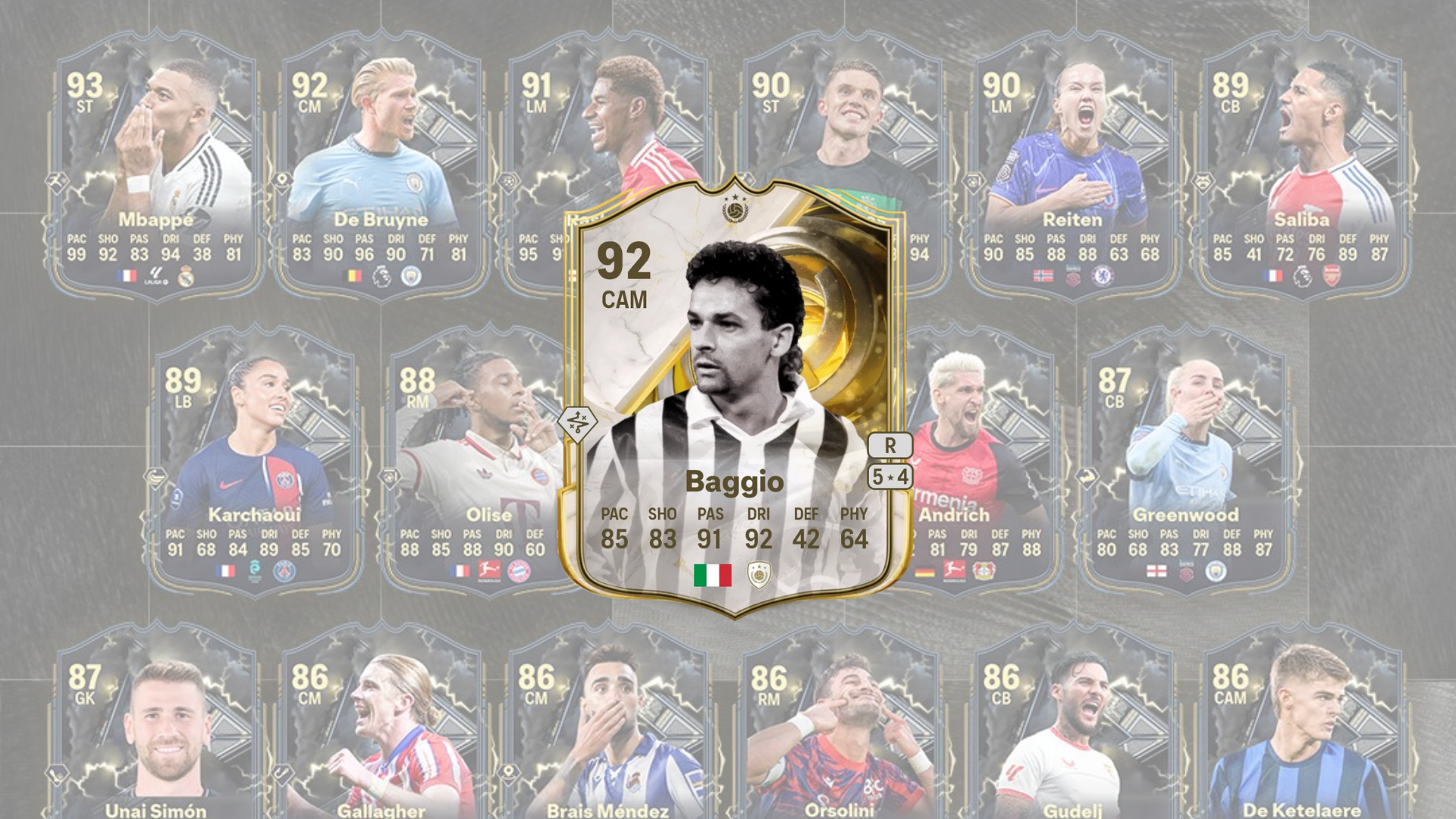 An image of EA FC 25 Roberto Baggio Ultimate Succession Icon SBC solutions