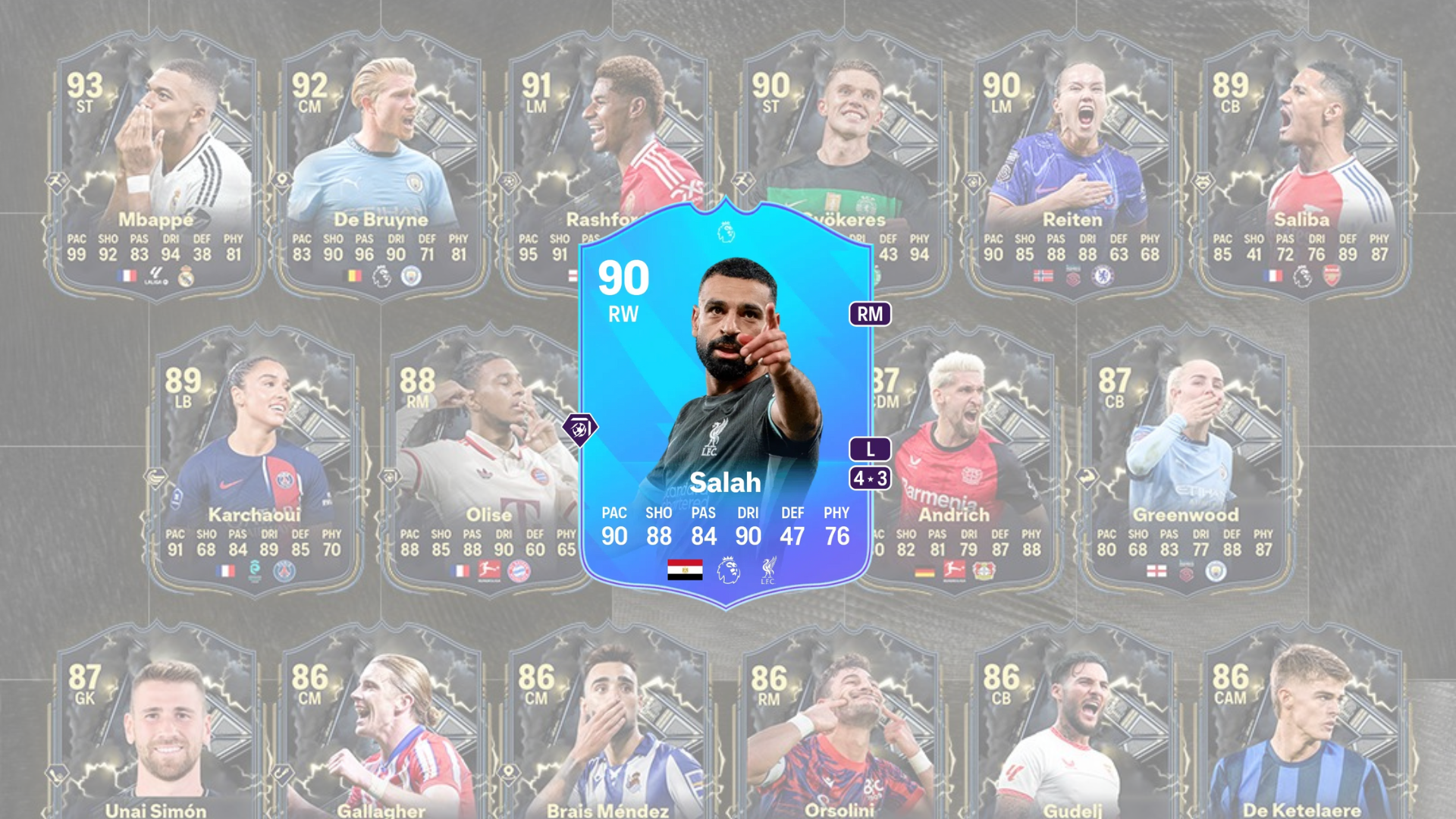 An image of Salah Premier League POTM SBC solutions in EA FC 25