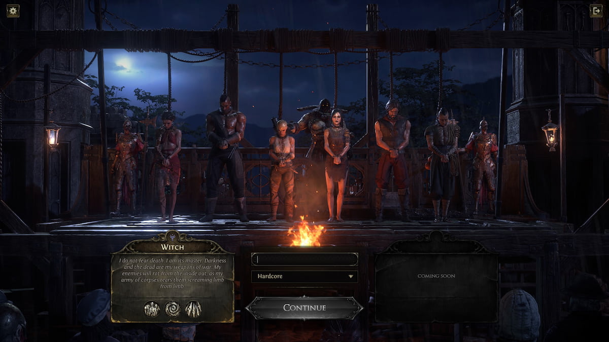 Witch starting screen in Path of Exile 2