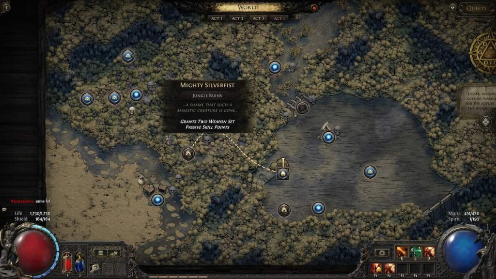 Bosses on the map - Path of Exile