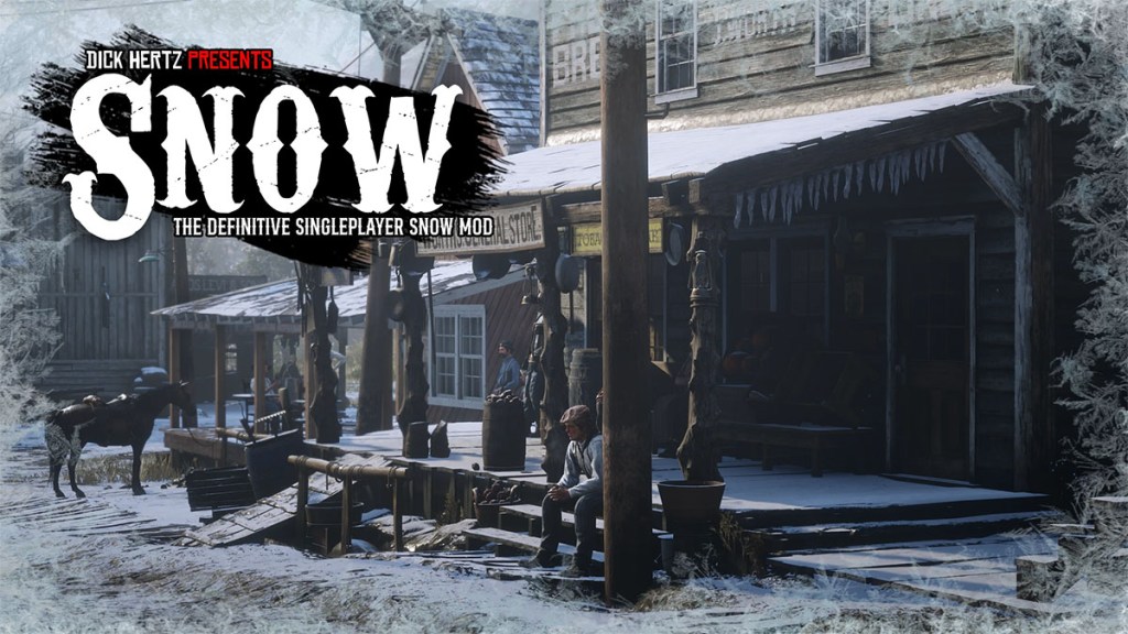 A snowy version building in Red Dead Redemption 2