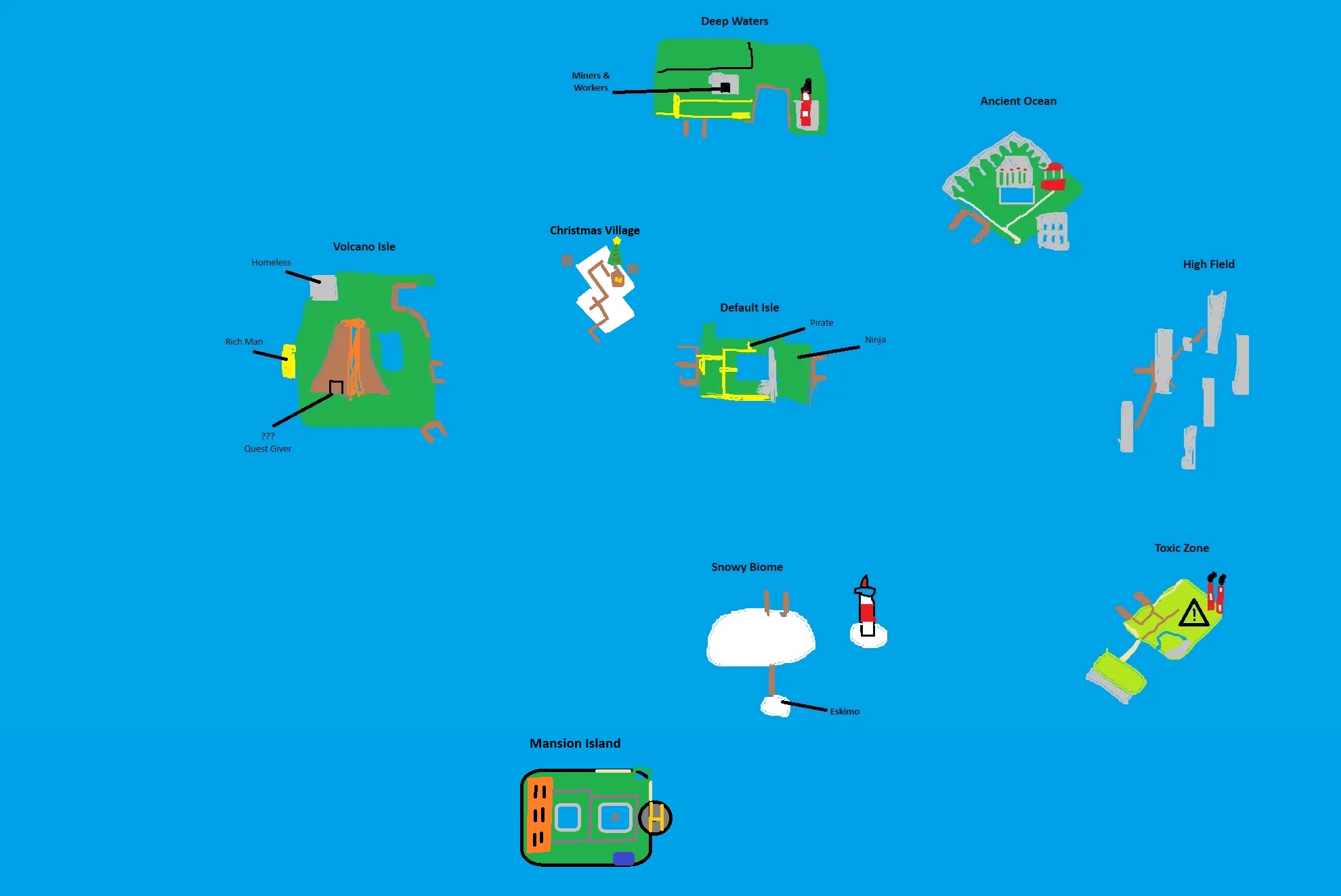 Updated Go Fishing Map with the new Islands