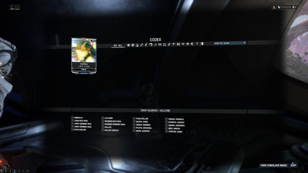 Hellfire Mod in Warframe