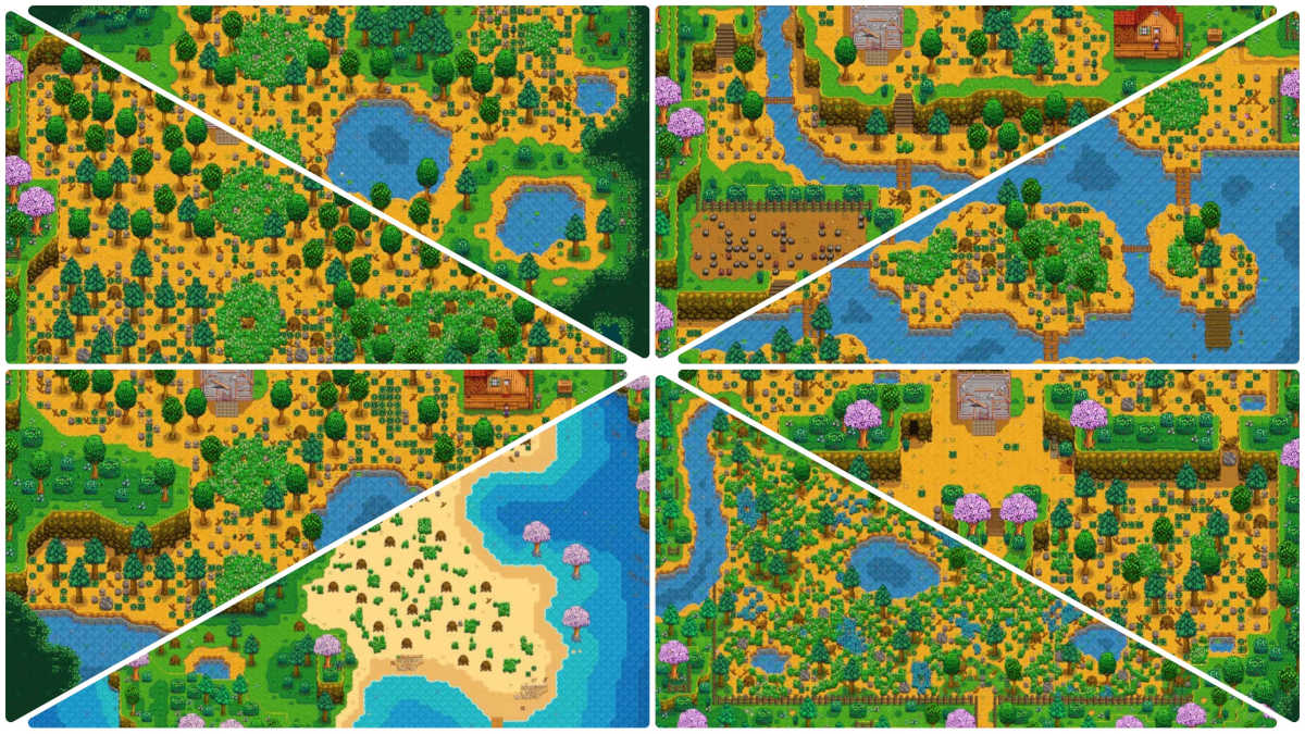 All farm types in Stardew Valley