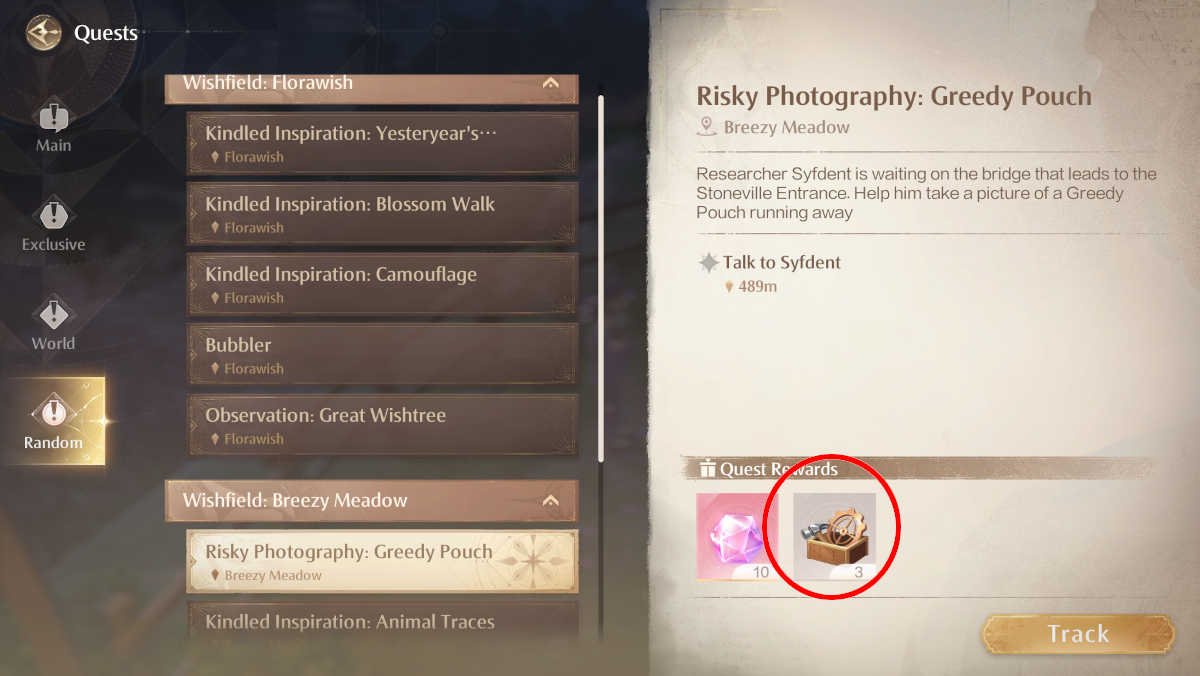 Quests that reward Upgrade Packs in Infinity Nikki