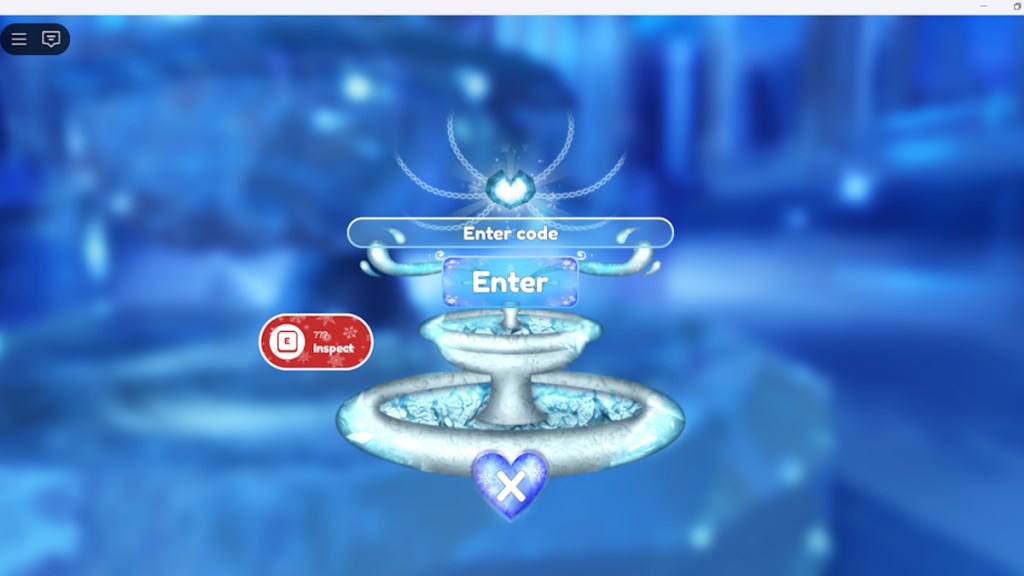 Entering a code at the secret ice fountain