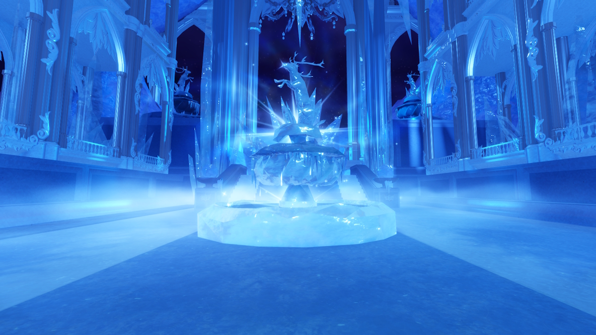 The mysterious Dress to Impress ice fountain