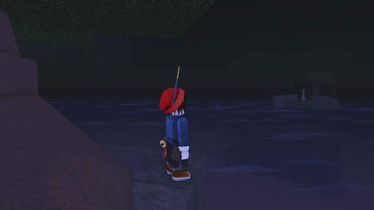 How to complete the ice puzzle in Fisch - Roblox character standing looking at the sea