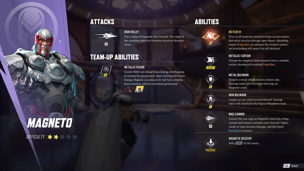 Magneto's kit in Marvel Rivals.