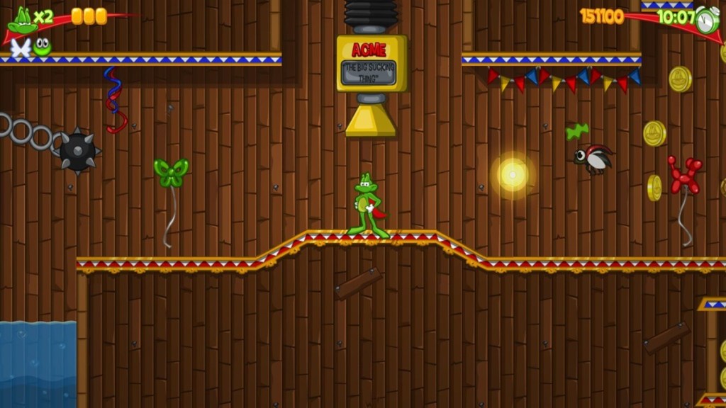 A frog in a factory level