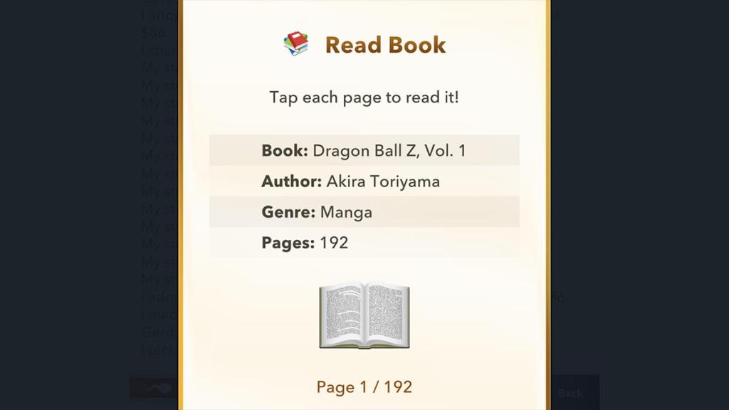 BitLife reading a book