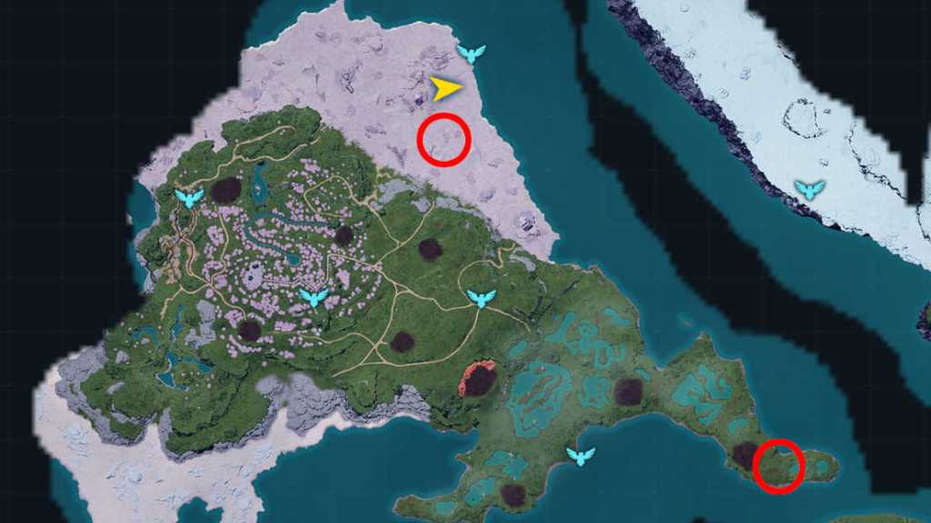 Locations for Dr. Brawn to spawn on Sakurajima island in Palworld
