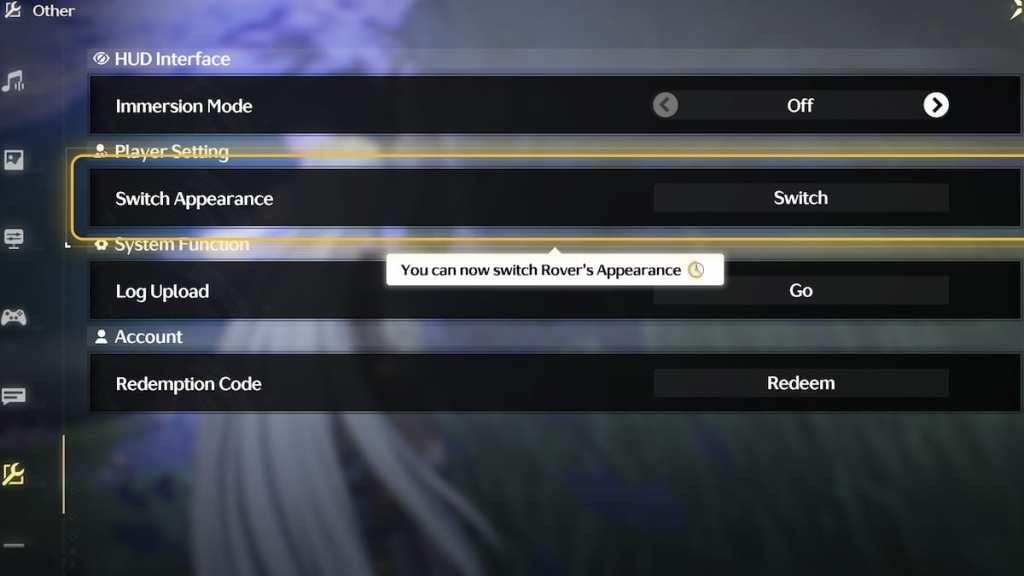 Wuthering Waves appearance change settings