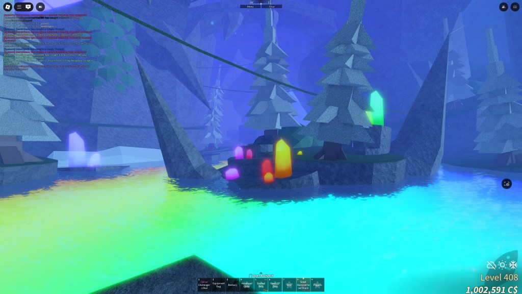 Calm Zone Rainbow Pool from Fisch from a first person view