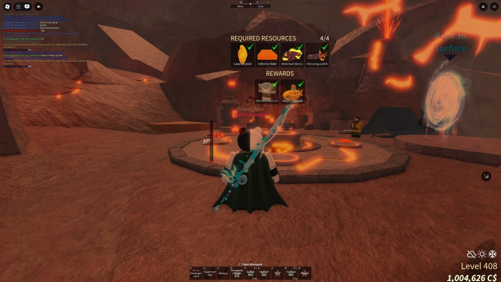 All items required to go through Volcanic Vents in Fisch