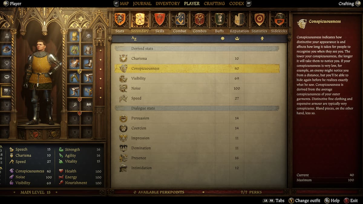 Player Secondary Stats