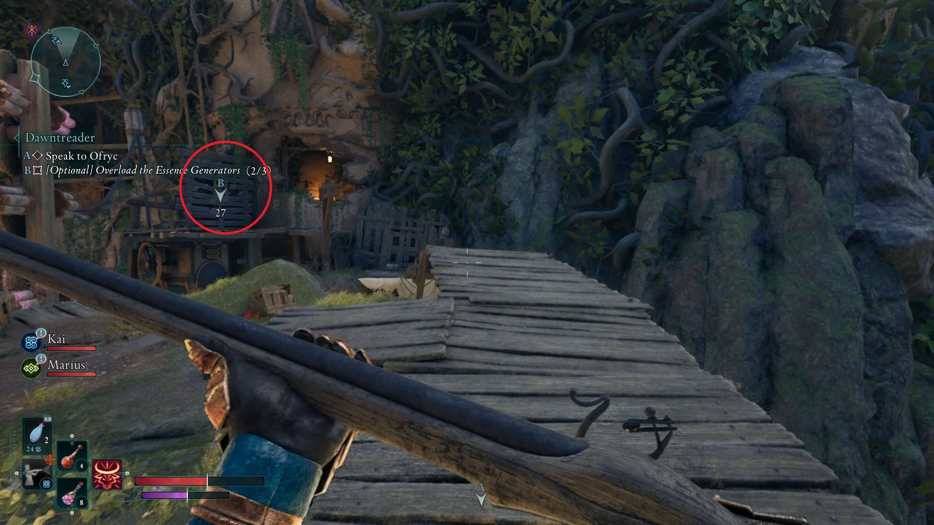 The third essence generator you need to overload to destroy the statue in Avowed's Dawntreader quest