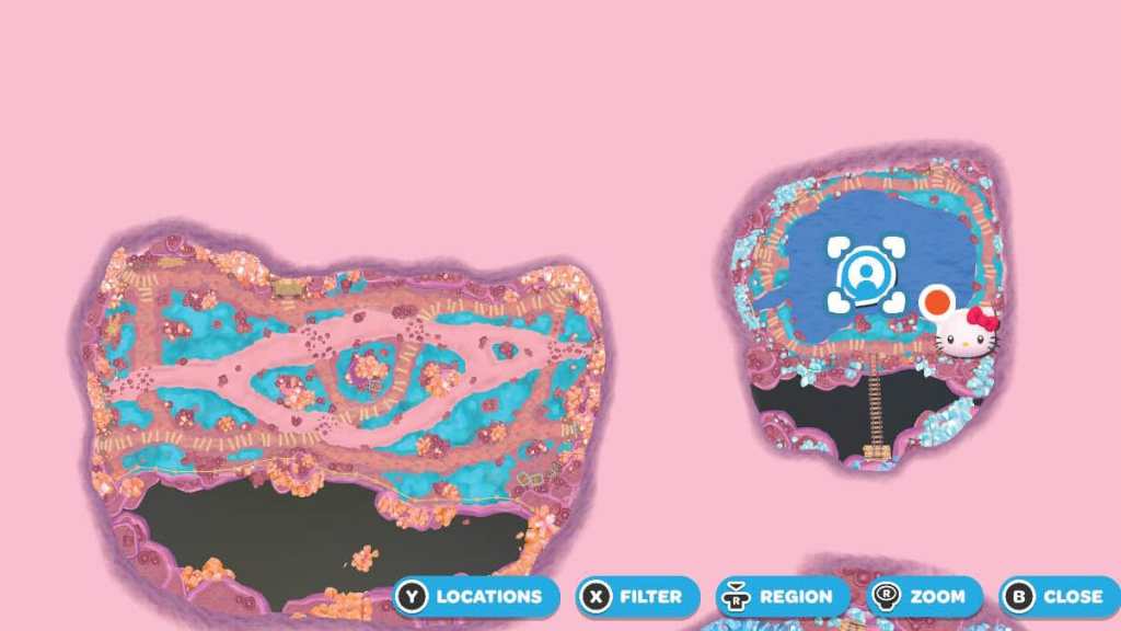Hello Kitty Island Adventure Crystal Caves golden chest map location