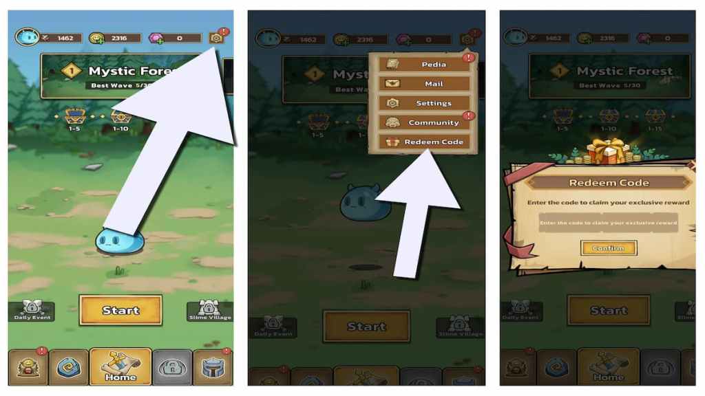 How to redeem Slime Castle codes.