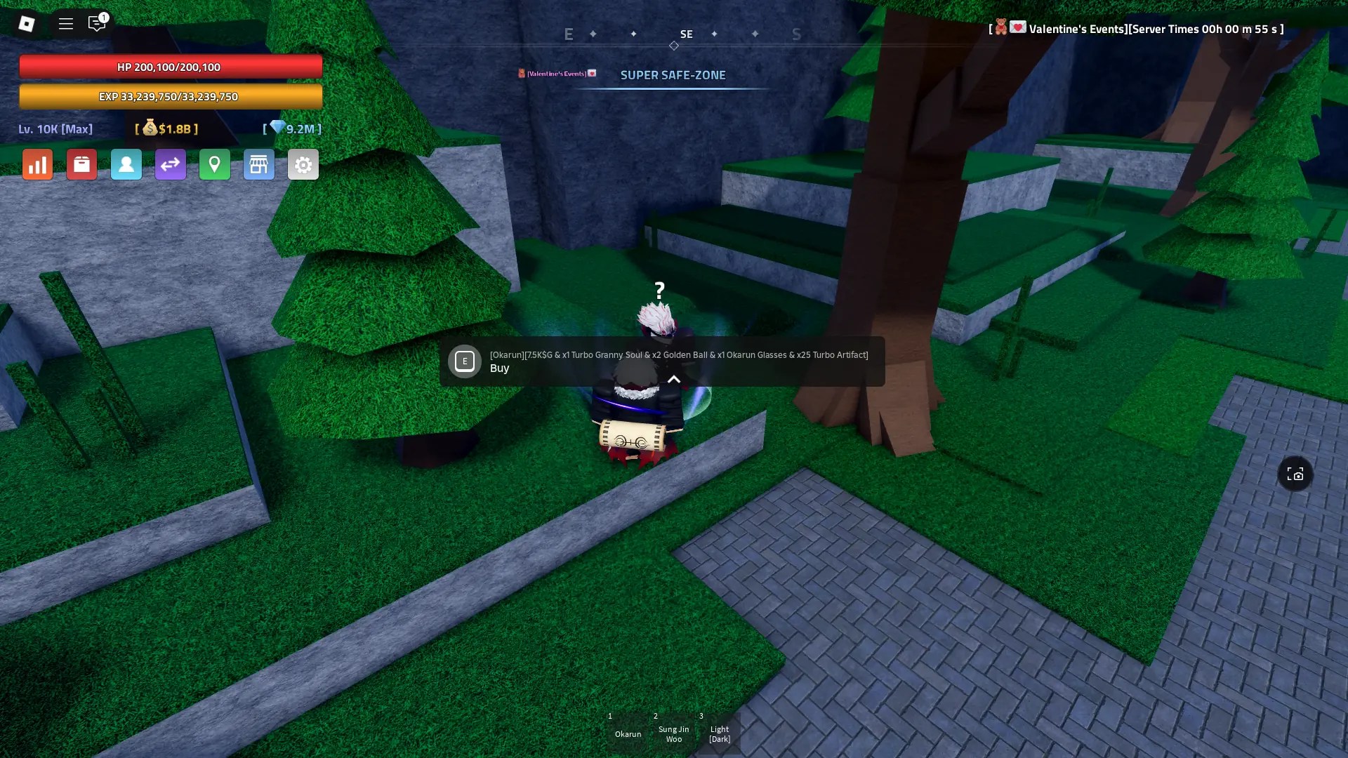 Location of the Okarun Teacher in Turbo Tunnel part of the Karakura Town in Verse Piece Roblox experience