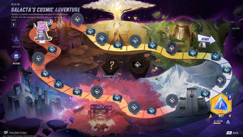 Galacta's Cosmic Adventure game board in Marvel Rivals
