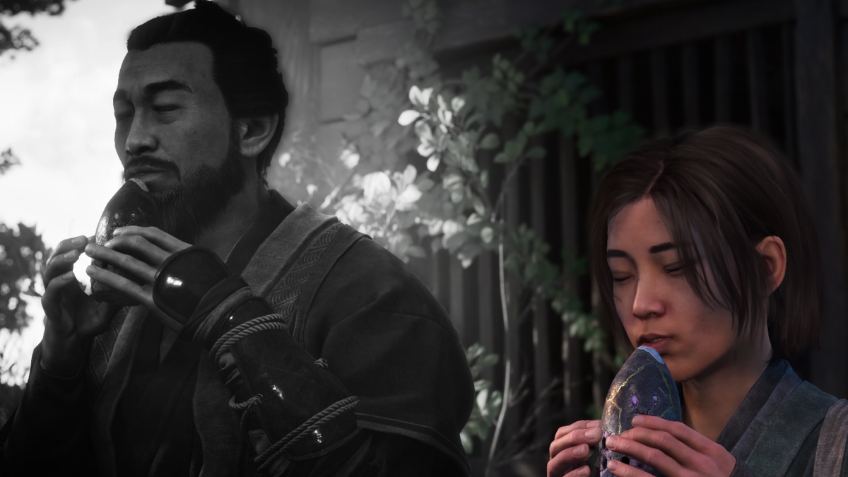 an image of Naoe and her father in AC Shadows