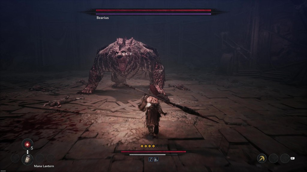 The huge bear Bearius boss fight
