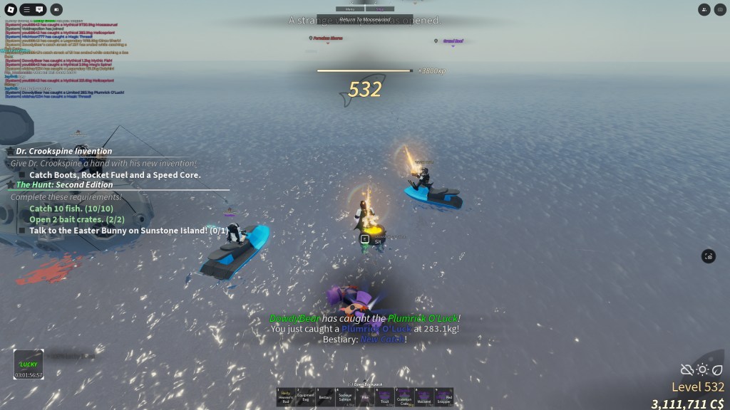 A Fisch player has caught a Lucky fish