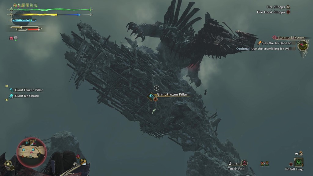 Jin Dahaad and the Giant Frozen Pillar Monster Hunter Wilds