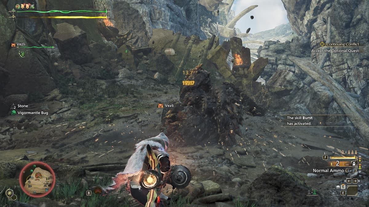 Firing Chaser Rounds with a Light Bowgun in Monster Hunter Wilds