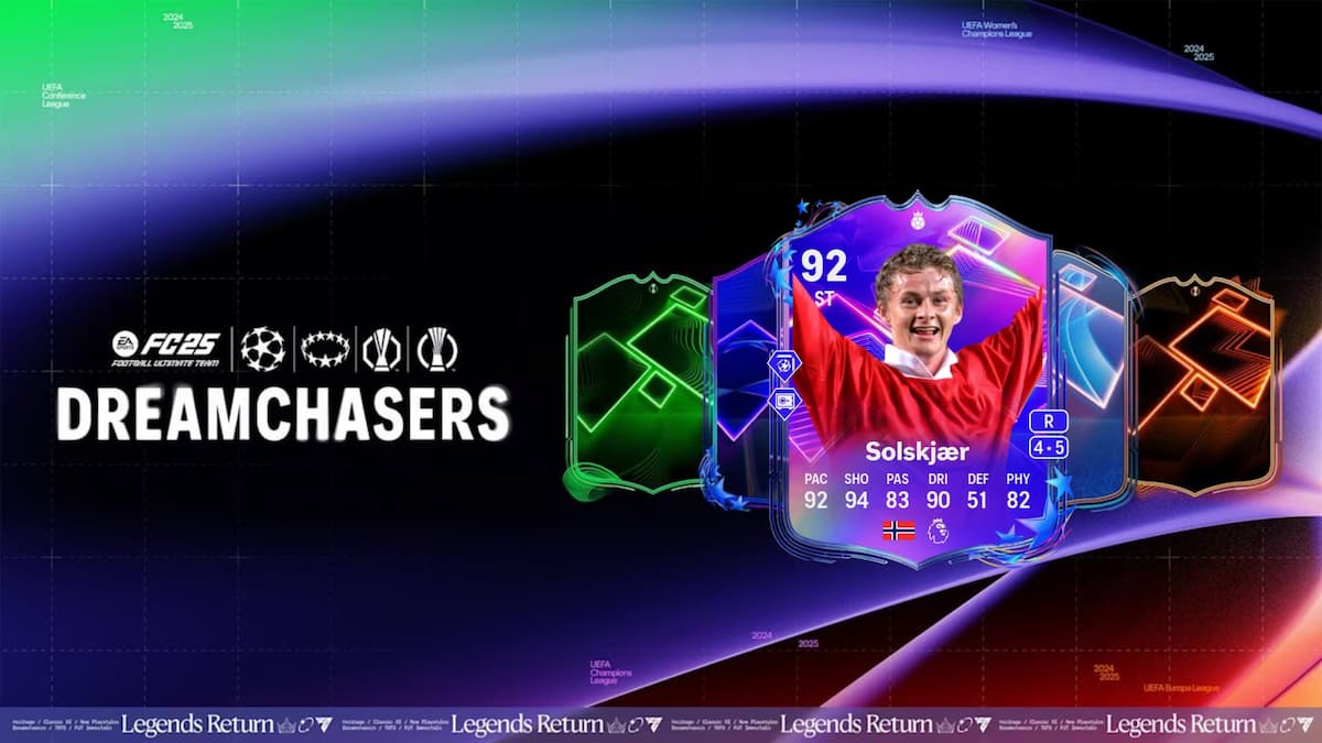 Ole Gunnar Solksjaer Dreamchasers Hero SBC card in EA FC 25