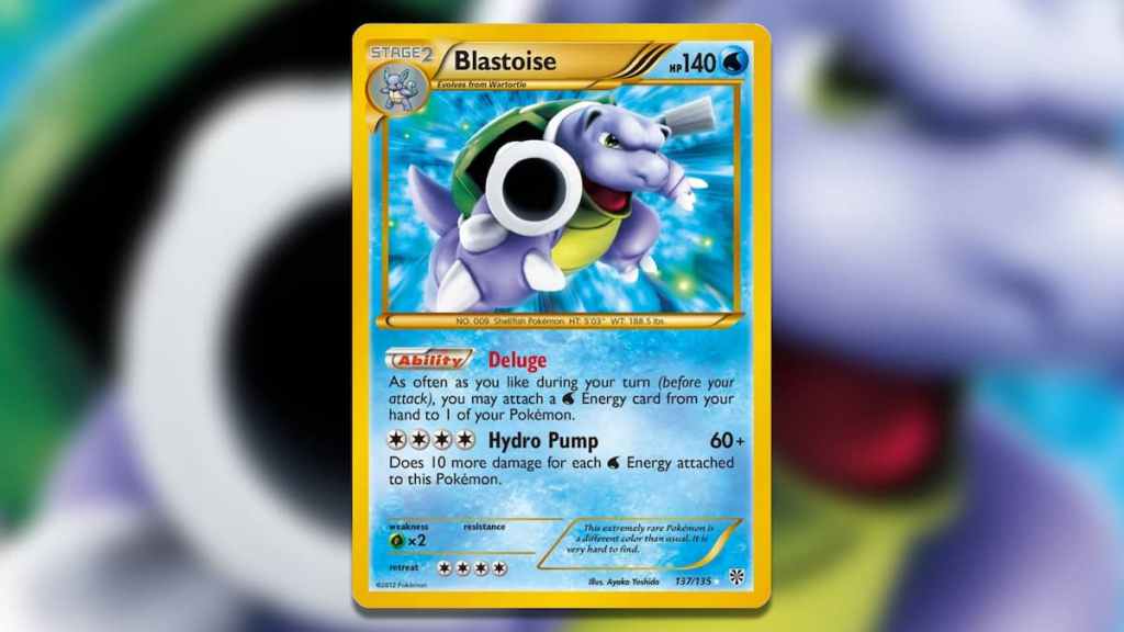 Holofoil Blastoise Card from Plasma Storm