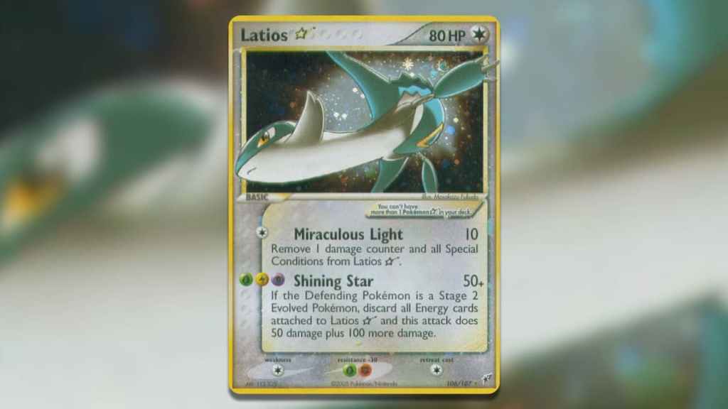 Screenshot of Latios Star Deoxys Pokemon TCG