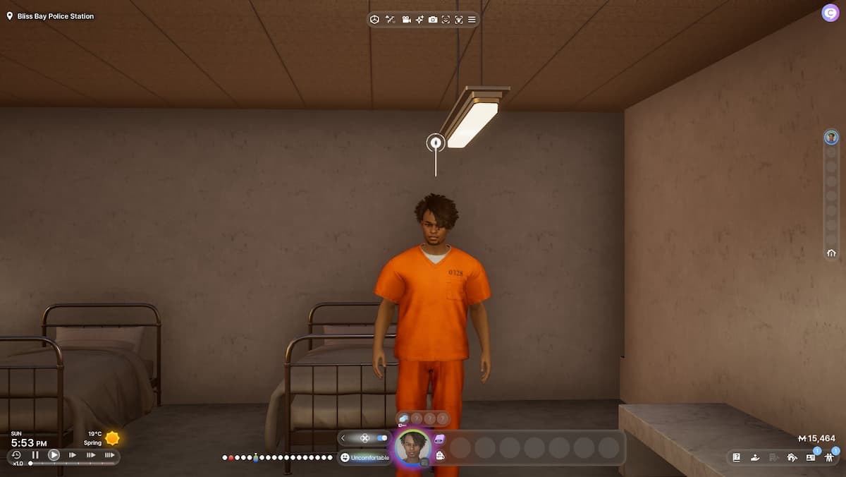 a screenshot of a zoi in jail in inzoi