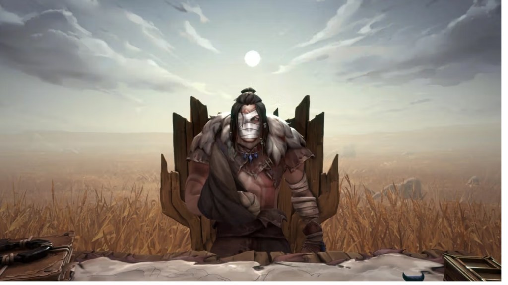 The Demon's Hand released, showing a shrouded man sitting against a field of wheat.