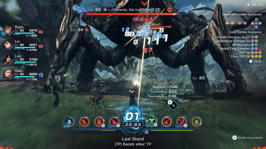 Xenoblade Chronicles X: Definitive Edition - The new cooldown system is showcased in combat against a massive spider-like creature
