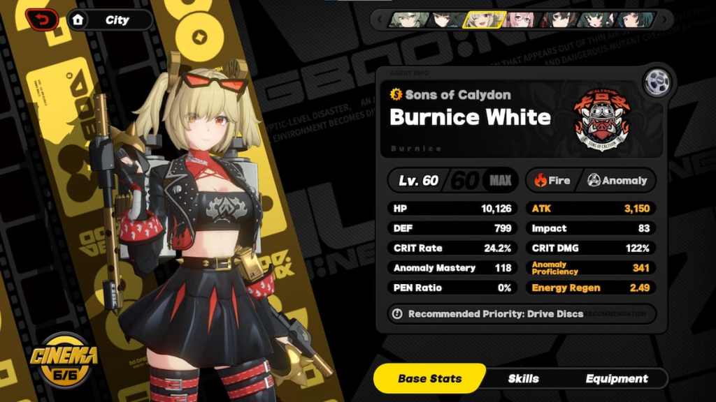 Burnice in Zenless Zone Zero