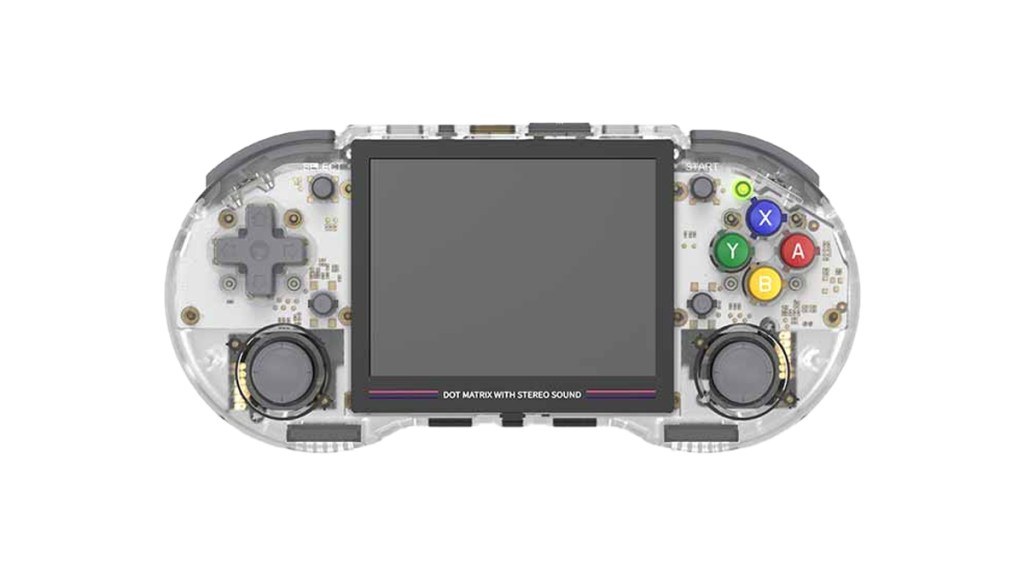 A transparent Anbernic RG353PS