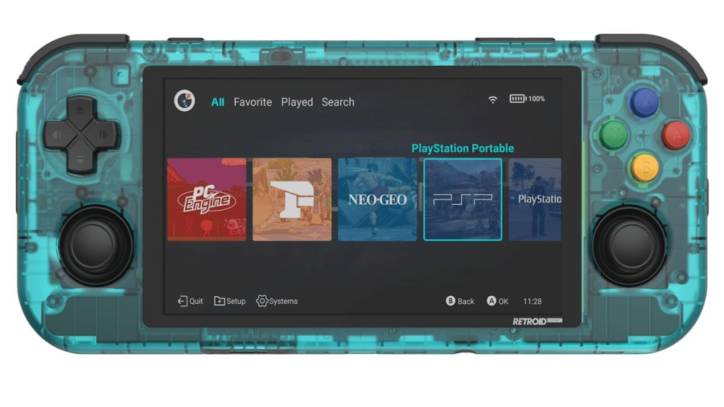 The blue Retroid Pocket 3