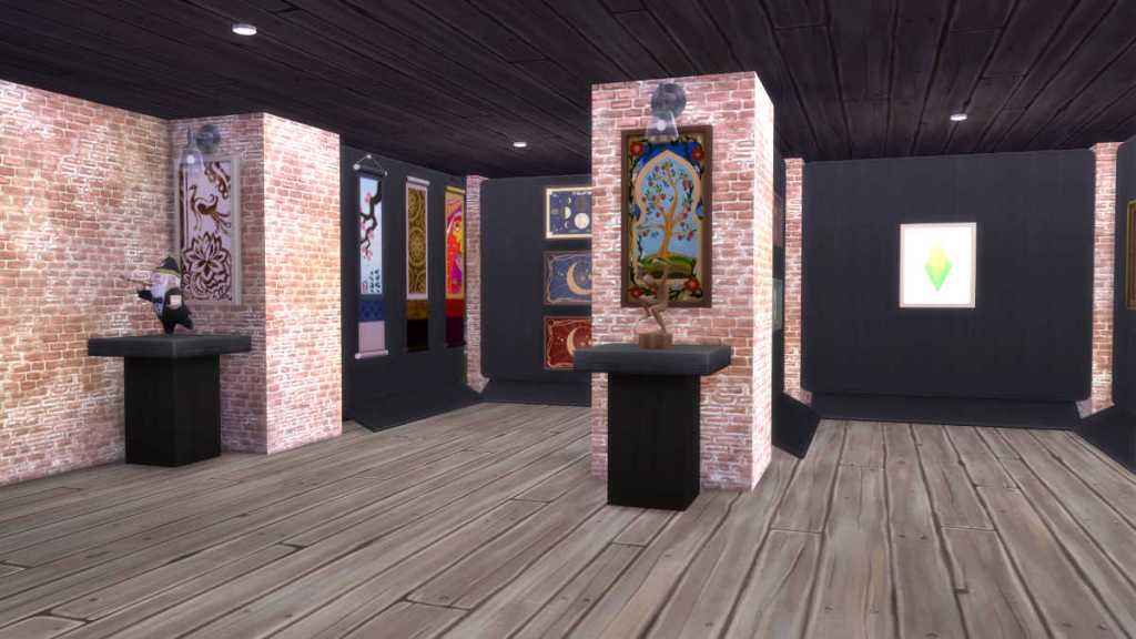 An Art Gallery created in The Sims 4: Businesses and Hobbies